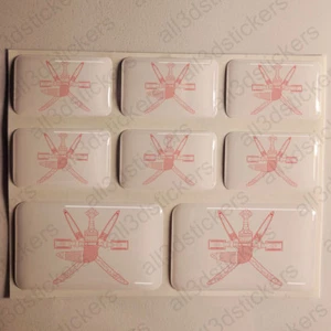 Sticker Oman Resin Domed Stickers Oman Coat of Arms 3D Vinyl Adhesive Car Decal - Picture 1 of 1