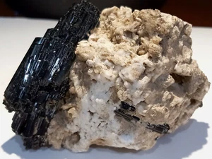 SPECTACULAR! Spray Growth Black Tourmaline w/ Feldspar pieces - Skardu, Pakistan - Picture 1 of 11