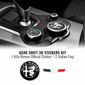 Kit Adesivo Alfa Romeo Logo 51 mm + Bandiera per Interno Giulia Stelvio - Foto 1 di 6