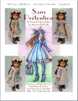 "Sans Prétention" an Original Fashion Pattern for American Girl Dolls - Image 1 of 4