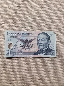2003 TWENTY PESO 20 PESO MEXICO POLYMER PAPER MONEY CIRCULATED CRISP BILL - Picture 1 of 7