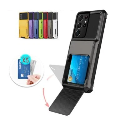 Phone Case For iPhone 6 7 8 plus X XR XS Slim Shockproof Cover with Card Holder - Image 1 of 4