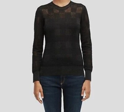 Suéter Rag & Bone L105207 para mujer negro a cuadros cuello redondo para trabajar talla XS Foto 1 de 3