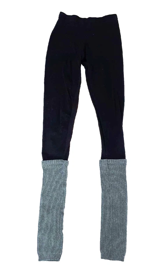 HUE 黑色灰色罗纹紧身裤 ( S )  — 第 1/1 张图片