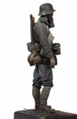 1/18 Resin Figure Model Kit German Mask Trenches Soldier WW1 War Army Unpainted - Image 1 of 4