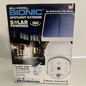 Outdoor Motion Sensor Solar Security Flood Light LED Weather-Resistant White - Picture 1 of 6