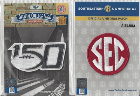 2019 NCAA College Football 150th Anniversary Alabama SEC Conference Patch Combo Cover