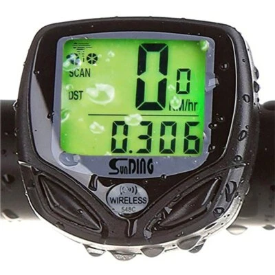 Bike Bicycle Wireless  computer LCD Cycle  Odometer Speedometer Waterproof - Image 1 of 4