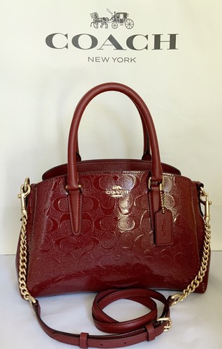 BORSA CATENA COACH F31485 MINI FIRMA SALGE IN PELLE BREVETTATA CON ETICHETTE