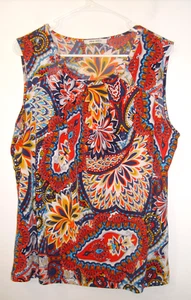 Nine West Size XL Bright Multicolor Sleeveless Top - Picture 1 of 5