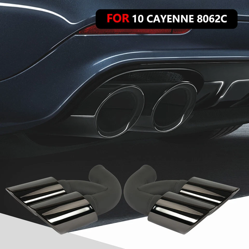 1 par de punta de escape trasera punta de tubo silenciador para motor Porsche Cayenne V8 2010-2014 Foto 1 de 4