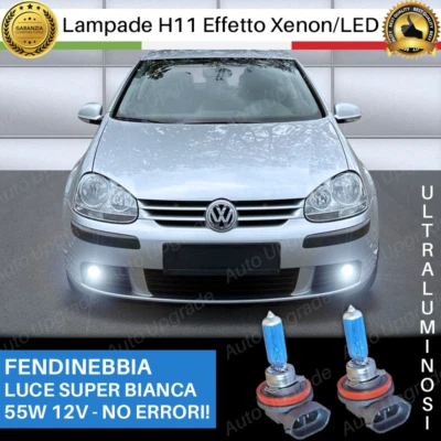 LAMPADE LAMPADINE BLUE H11 EFFETTO LED XENON PER GOLF 5 FENDINEBBIA BIANCO - Immagine 1 di 4