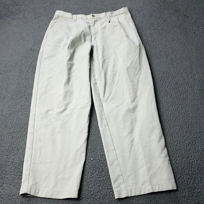 Pantalones chinos plisados caqui Basic Editions color tostado crema para hombre 33 x28 Foto 1 de 4