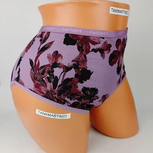 LANE BRYANT CACIQUE PLUS COTTON HIGH LEG BRIEF 22/24 PANTY PURPLE FLORAL PANTIES - Picture 1 of 6