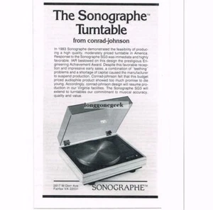 1985 Conrad Jonson Sonographe SG3 Plattenspieler Stereo HiFi VINTAGE Print Ad - Bild 1 von 1