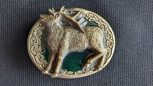 Genial Hebilla de Cinturón ELK 1981 The Great American Buckle Company #510 - Imagen 1 de 4