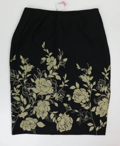 Ann Taylor Loft Womens Pencil Skirt Size 6 Black Floral - Picture 1 of 9