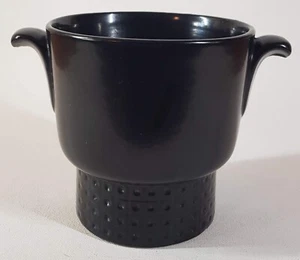 Mid Century Modern English 60s 70s Black Textured Planter pot - Staffordshire? - Picture 1 of 11