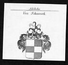 Ca. 1820 Schauroth Wappen Adel Coat Of Arms Kupferstich Antique Print Heraldry