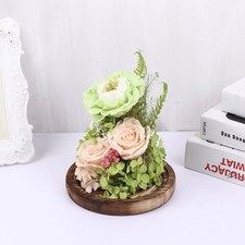 USB Artificial Flower Glass Dome Light Flower Microlandschaft Lamp with Glass Co