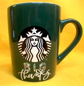 Starbucks "Big Thanks" Floral Pattern Coffee Mug/Cup 2020 Logo EUC - 10 oz.  - Picture 1 of 10