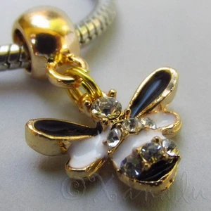 Bumble Bee Gold Plated Large Hole Charm Bead For European Charm Bracelets - Picture 1 of 9