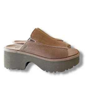 Sandalias de plataforma UGG para mujer nuevas alturas melaza cuero nobuck talla 8 nuevas sin caja - Imagen 1 de 12