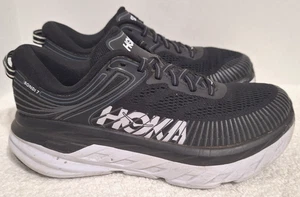 HOKA ONE ONE W Bondi 7 Black White Running Shoes 1110531 BWHT Women's Size 7 D - Picture 1 of 9