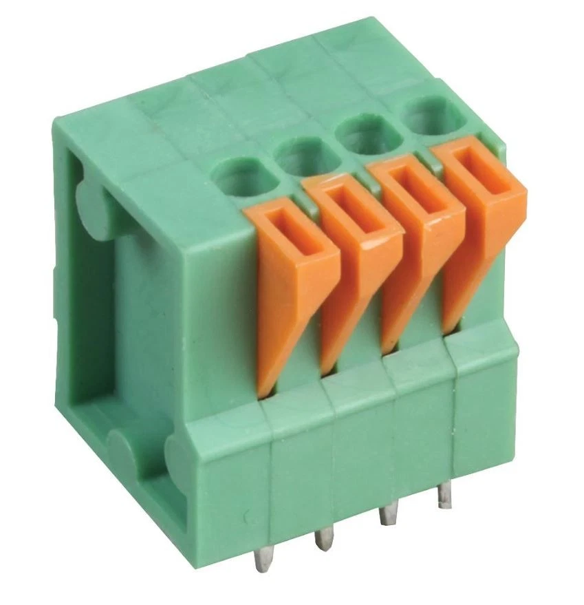 MULTICOMP PRO - 2.54mm PCB Terminal Block, 4 Way, 26AWG to 20AWG, Push In - Image 1 of 1