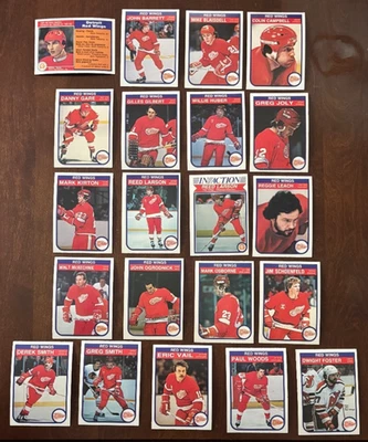 1982-83 O-PEE-CHEE HOCKEY.   DETROIT RED WINGS    21 CARDS.  COMPLETE TEAM SET - Image 1 of 2