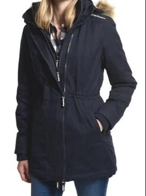 Superdry Microfibre Tall Windparka- Dark Navy. Triple Fastening Zips. BNWT. - Image 1 of 4