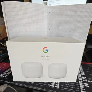Router de malla de doble banda Google Nest Wifi - Nieve (Juego de 2) - Imagen 1 de 5