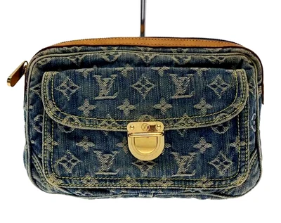 LOUIS VUITTON Bum Bag M95347 Blue Monogram Denim Fanny Pack Pouch LV Bag - Image 1 of 4