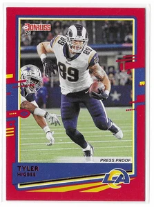 2020 Panini Donruss Jersey Number /89 Tyler Higbee #148 RAMS Press Proof - Picture 1 of 2