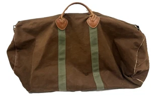 L.L. Bean Zipper Duffel Bag Vintage 80s Dark Brown Large 25.5 x 11 x 11 inches - Picture 1 of 10