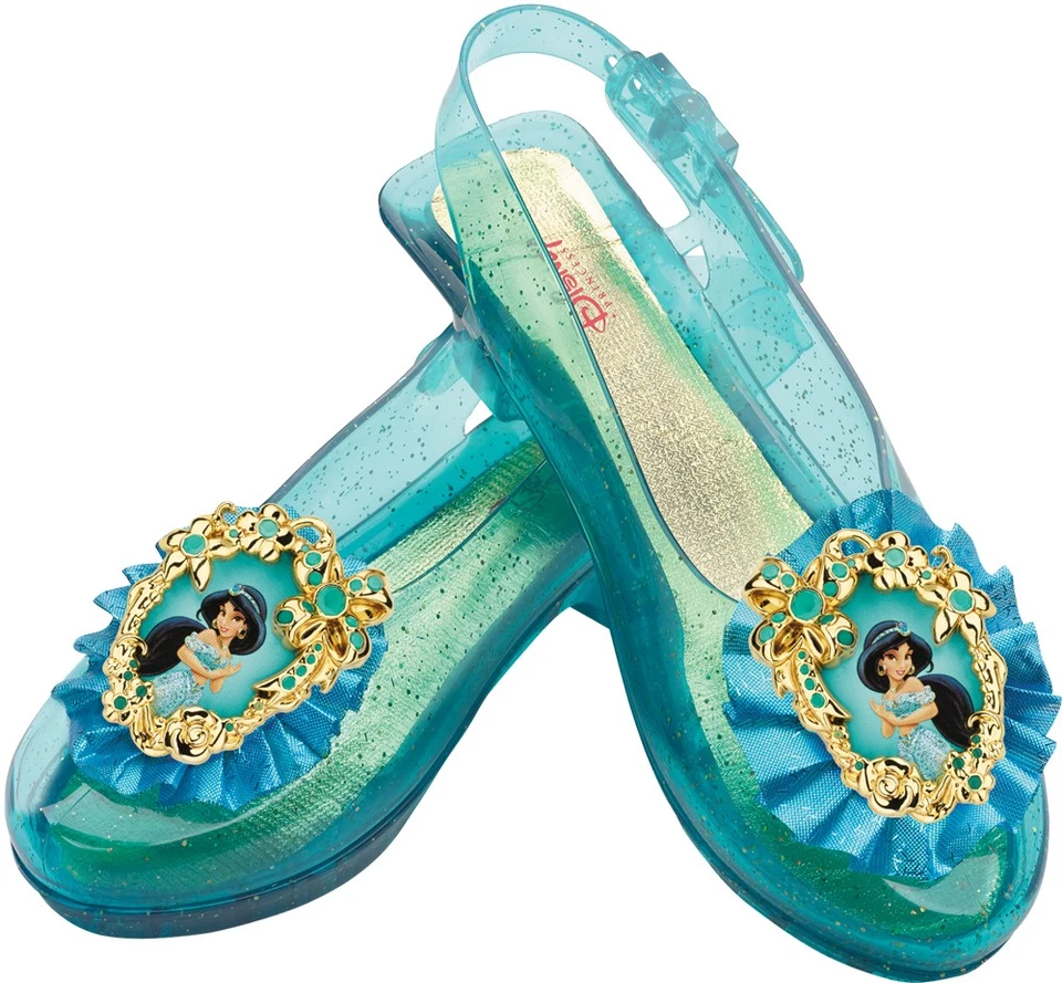 Kids Disney's Aladdin Jasmine Green Sparkle Jelly Shoes - Image 1 of 1
