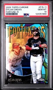 2025 Topps Chrome Dylan Crews Fortune 15 F15-11 RC Nationals PSA 10 POP 1 - Imagen 1 de 3