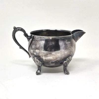 Plato de plata Leonard vintage con patas de crema Queen Anne Foto 1 de 4