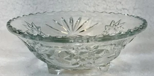 Antique MCM Anchor Hocking Candy Dish Star of David Clear Footed Bowl 6.75" - Picture 1 of 4