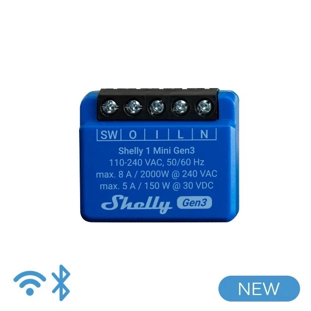 Brico, Giardinaggio E Fai Da te Shelly Mini 1 Gen3 - Smart Relay contatto pulito - Immagine 1 di 1