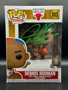 Funko Pop #103 firmado por Dennis Rodman de los Chicago Bulls firma verde - Imagen 1 de 4
