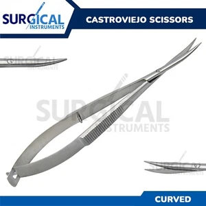 Castroviejo Scissors Surgical Dental Instrument 7.50" Curved - German Grade - Picture 1 of 9