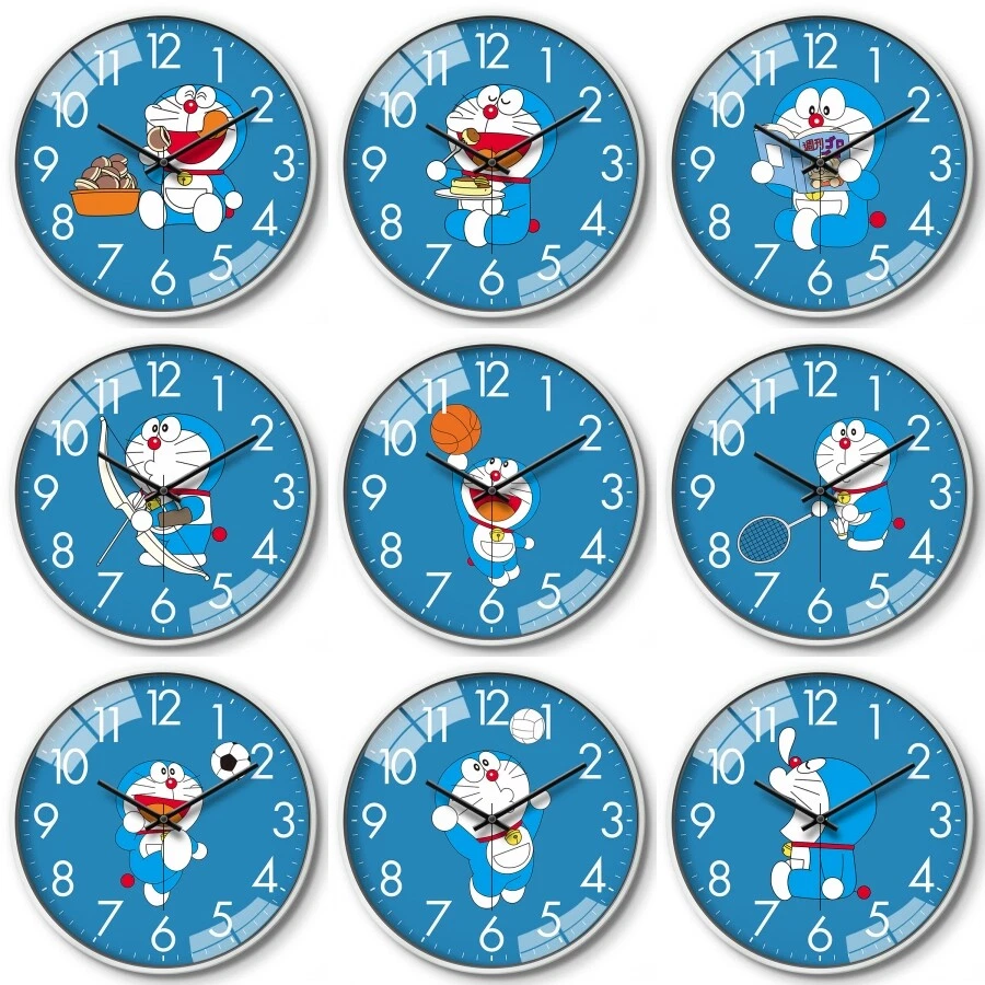 Reloj de Pared Doraemon Dibujos Animados Habitación Infantil Decoración Hogar Reloj Silencio Redondo Regalo 10/12/14" Foto 1 de 4