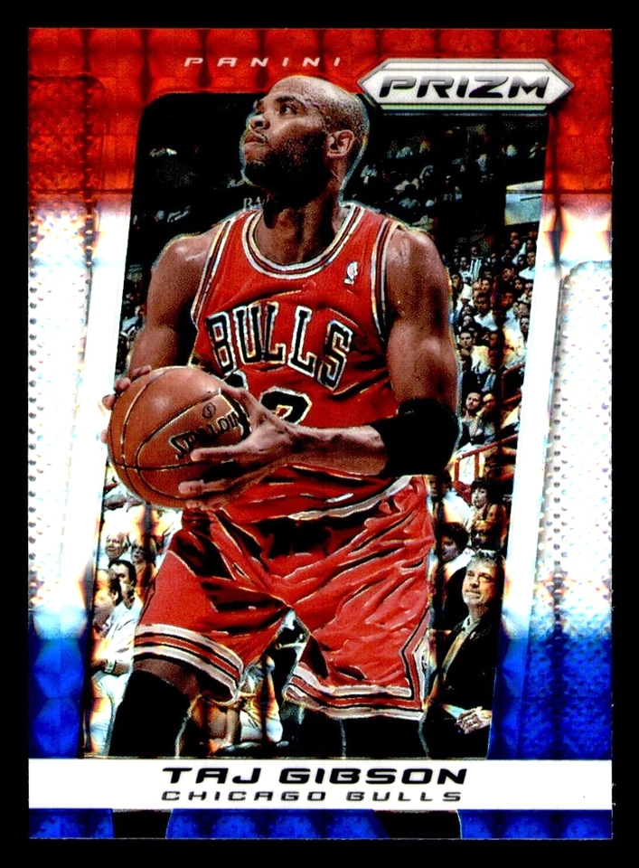 2013-14 Panini Prizm Taj Gibson rojo blanco y azul mosaico Prizm #12 Foto 1 de 1