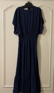 Michael Korss Grommeted Crepe Midi Dress True Navy Size Small, Uk Size 10-12 NWT - Picture 1 of 12