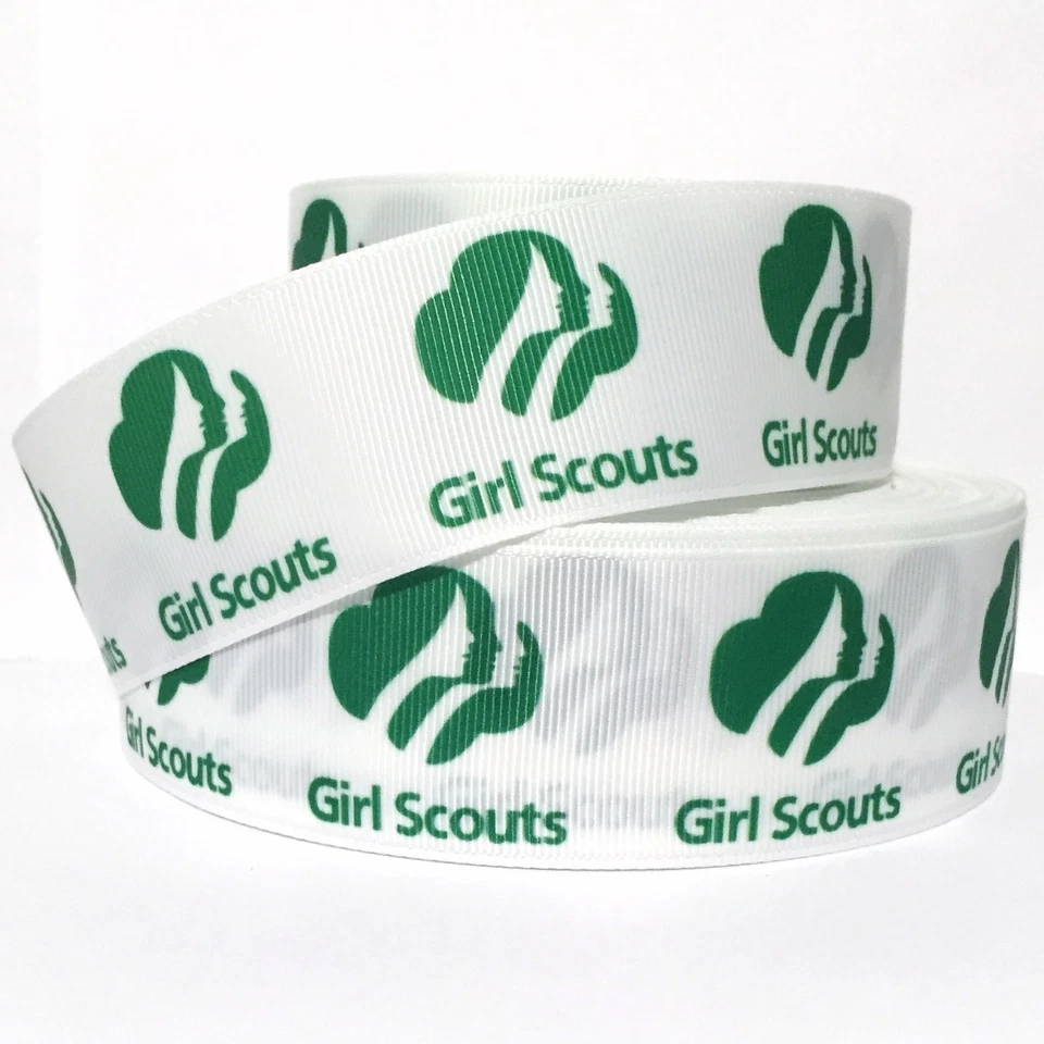 Grosgrain Ribbon 7/8" Girl Scouts Faces  PR GS2 Printed USA Seller - Image 1 of 1