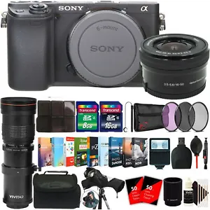 Sony Alpha a6400 Mirrorless Camera + 16-50mm Lens & 420-800mm Lens Accessory Kit - Picture 1 of 10