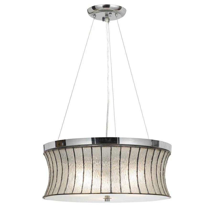 Cal Lighting Glass 3 Light Pendant, Chrome/White, 47" - FX-3546-1P - Imagem 1 de 1