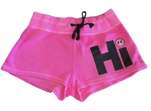 Love Junkie Girls Hi Bye Hot Pink Drawstring Fleece Lounge Shorts M(10-12) - Picture 1 of 3