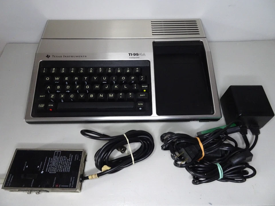 Vintage Texas Instruments TI-99/4A Home Computer -  w/ Cables & Box + One Game - Image 1 of 4